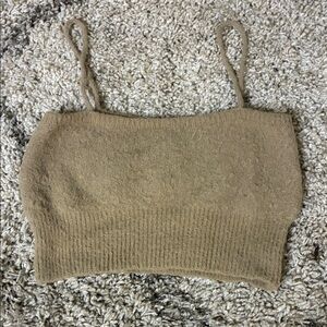 SHEIN Camel Knit Cropped Tank Top